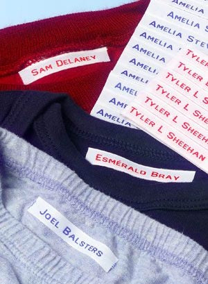 IRON ON NAME LABELS