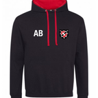 JET BLACK/FIRE RED / 3/4 / JUST HOODS BY AWDIS