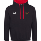 JET BLACK/FIRE RED / 3/4 / JUST HOODS BY AWDIS