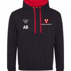 JET BLACK/FIRE RED / 3/4 / JUST HOODS BY AWDIS